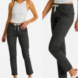 Vuori VW401 Ripstop Charcoal Gray Stretch Organic Cotton Pants M Drawstring FLAW